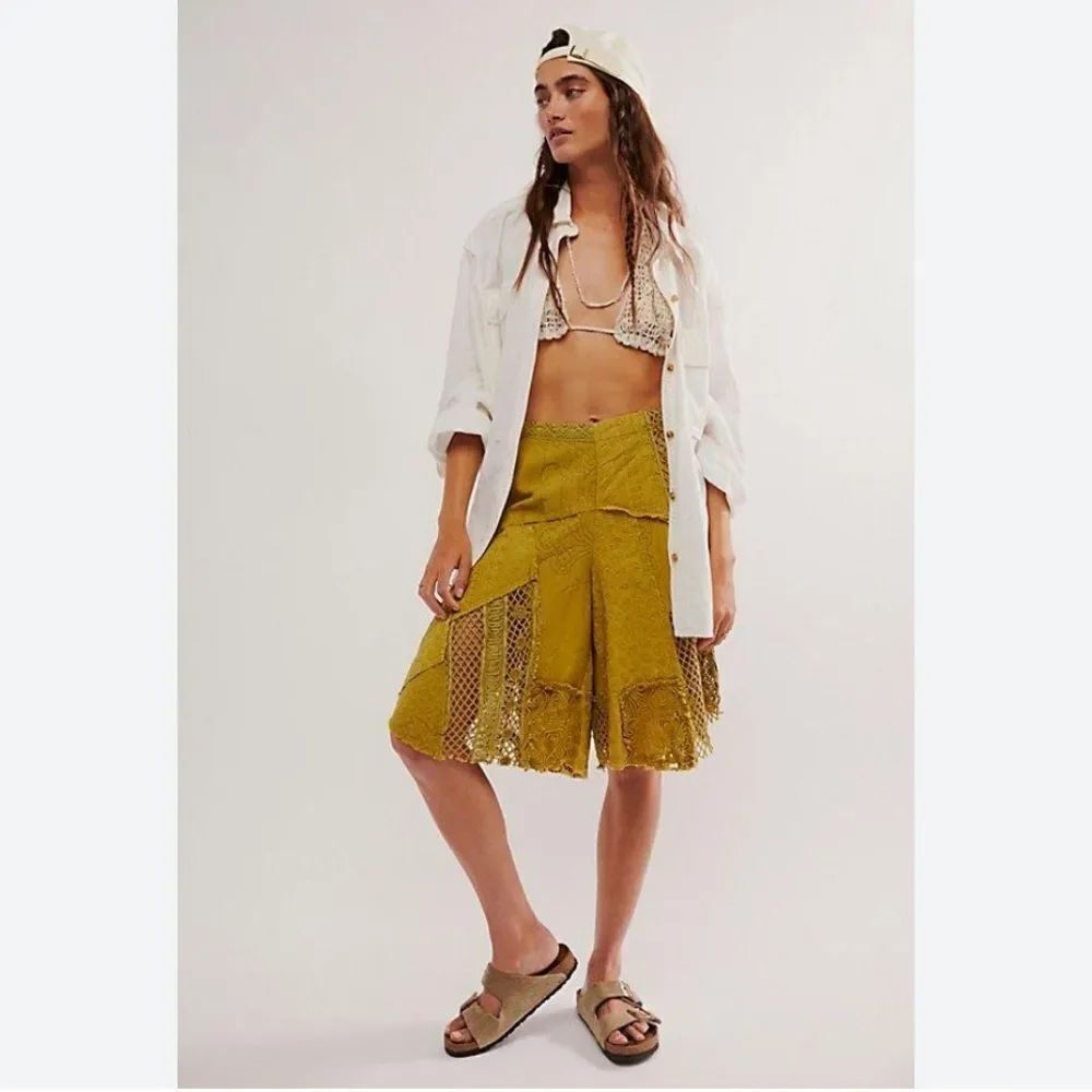 Free People Tess Patched Shorts slouchy